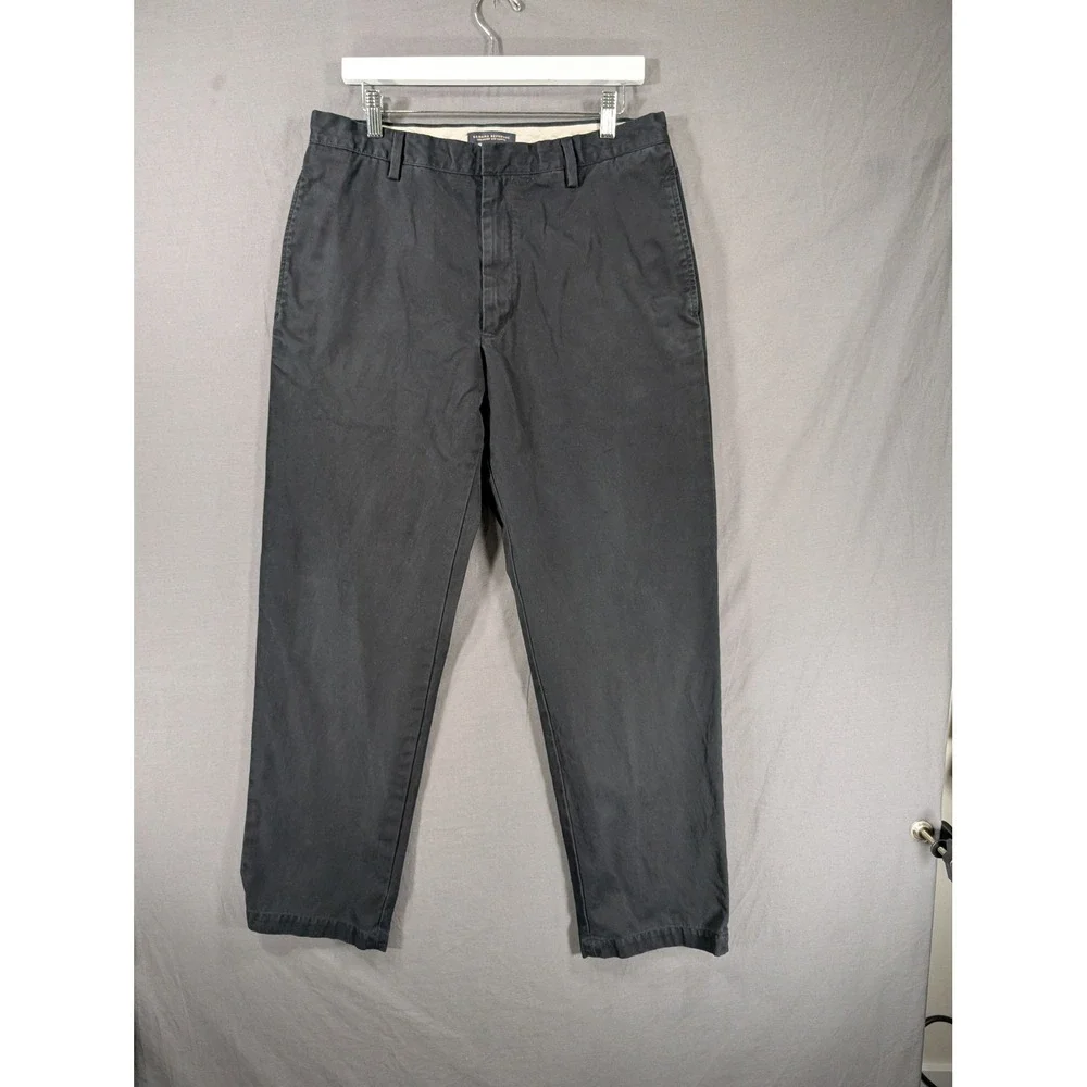 Banana Republic Mens Straight Fit Gavin Chino Pants‎ Black 34x32 Cotton